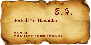 Bodnár Havaska névjegykártya